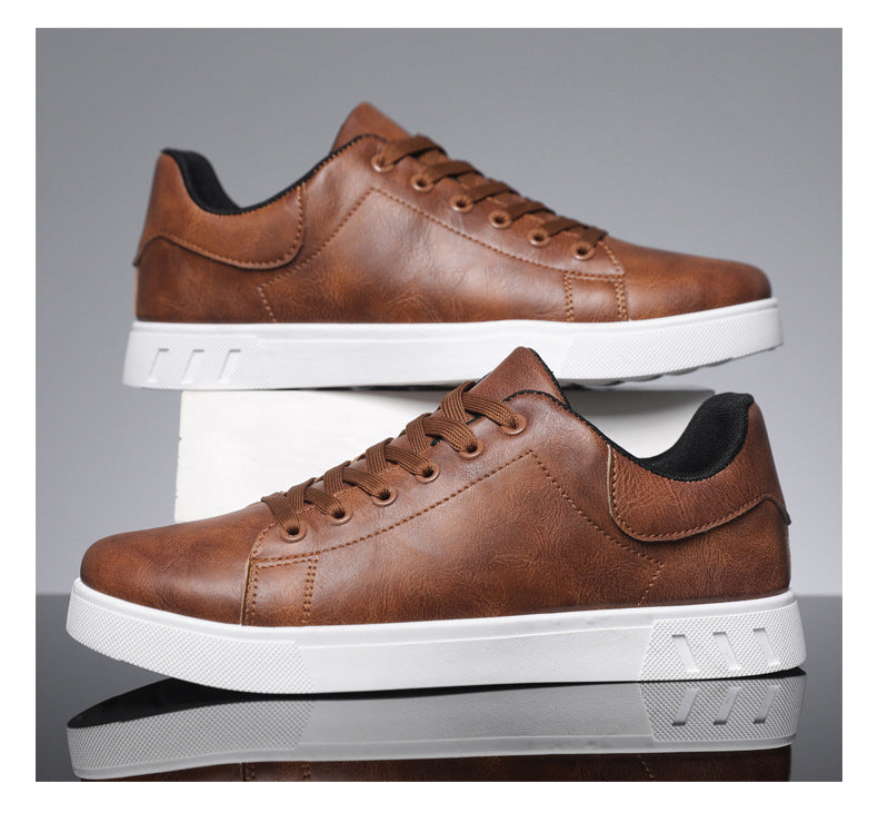 Men's Faux-Leather Lace-Up Sneakers