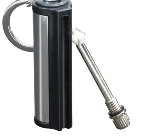 Brushed Stainless Steel Cylinder Keychain Lighter