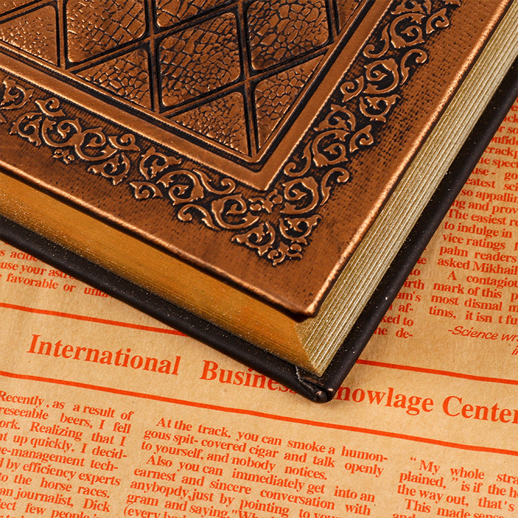 Embossed Faux-Leather Journal, Diamond Pattern