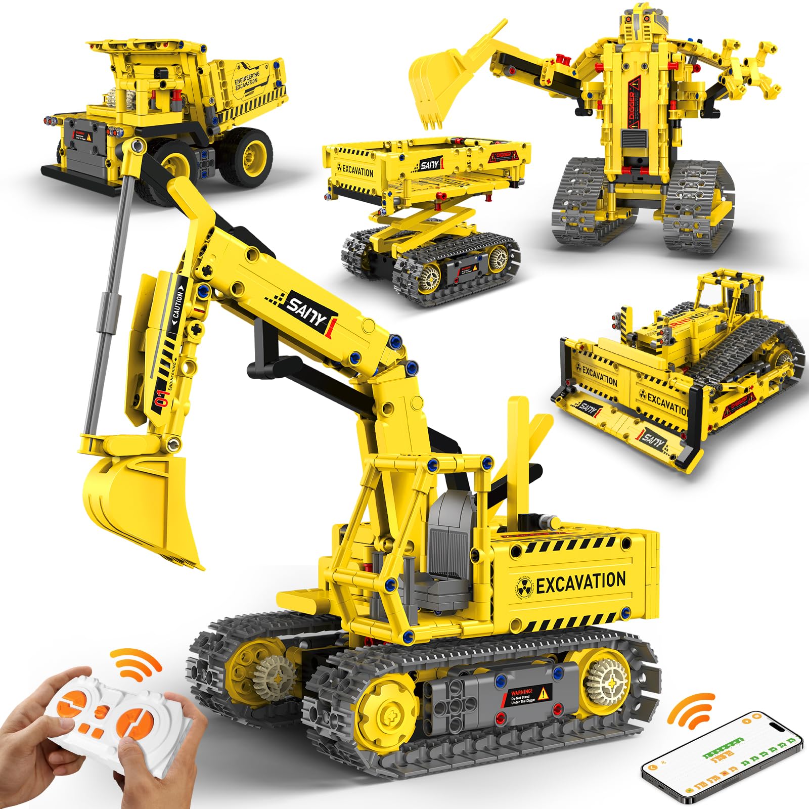 5-in-1 Programmable Robot Building Kit with App Control