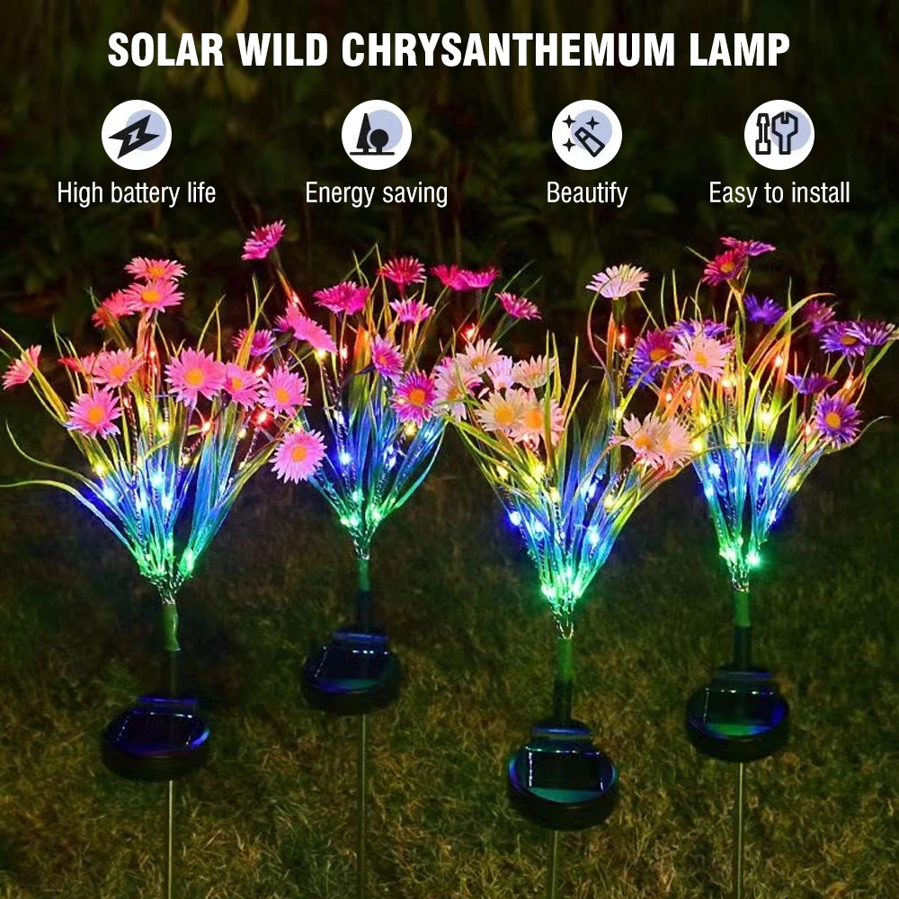 Solar Flower Stake Garden Lights