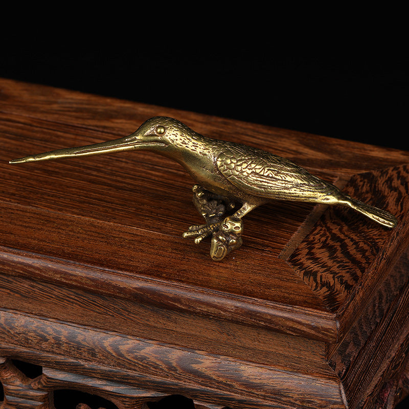 Brass-Tone Kingfisher Bird Ornament