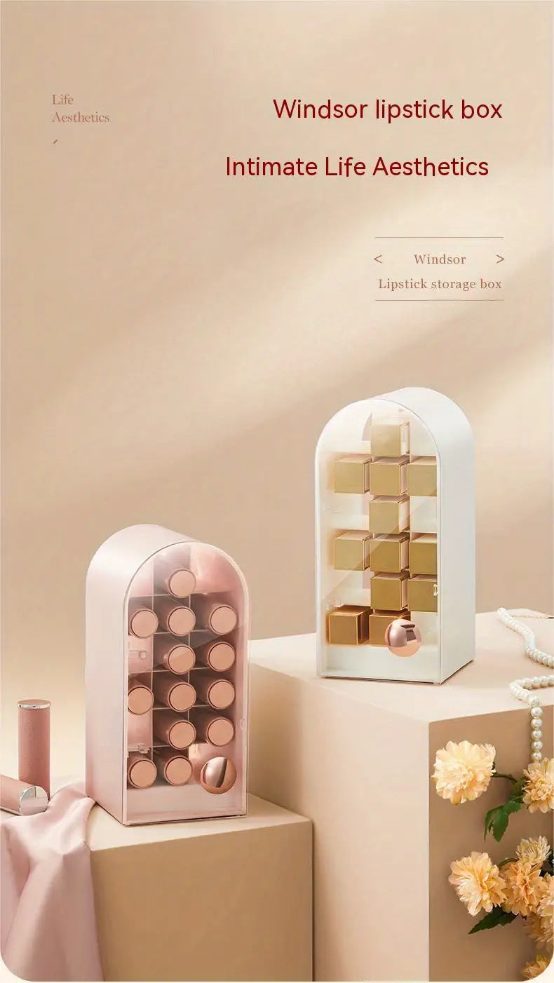 Luxury Lipstick Organizer - 18 Capacity Storage Box