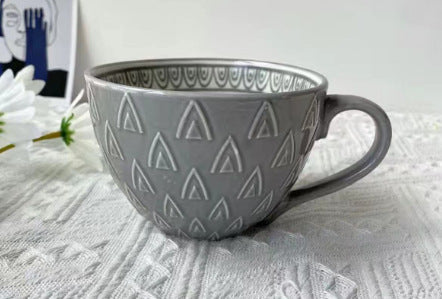 Artistic Ceramic Breakfast Mug - Large Capacity