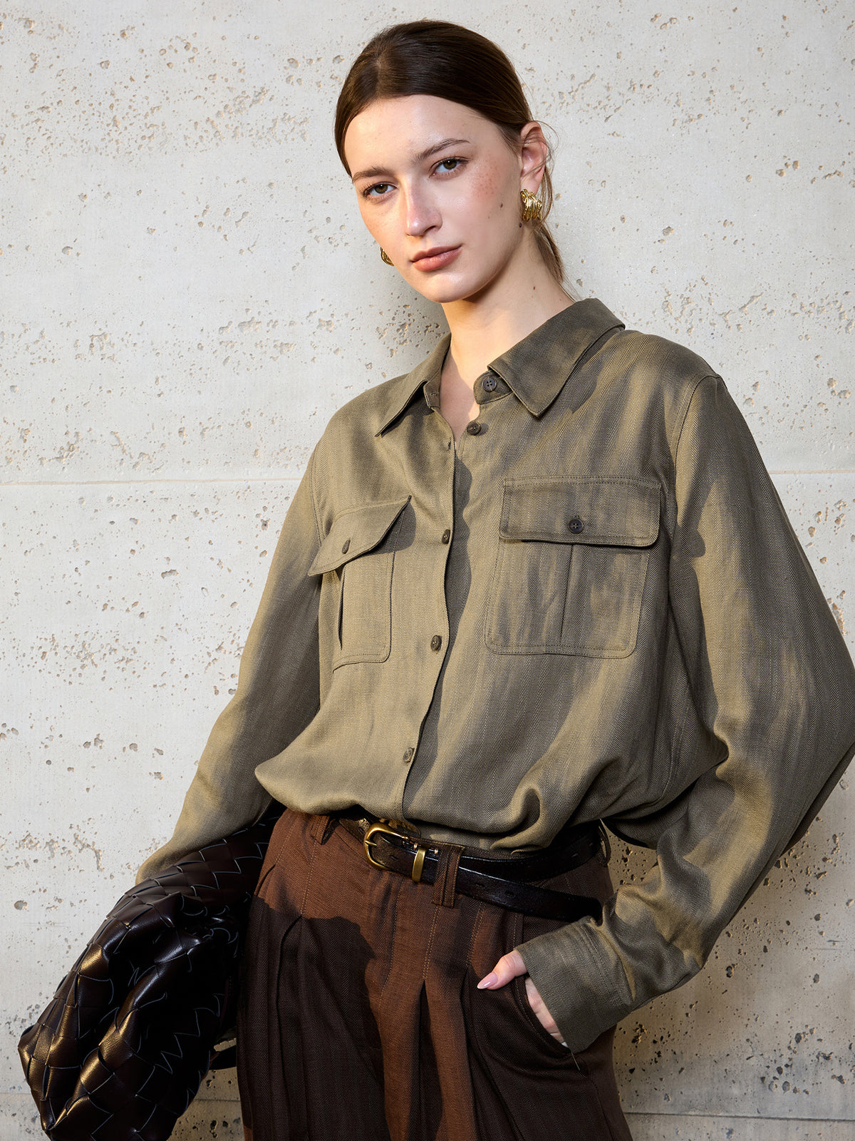 Button-Down Utility Shirt with Chest Pockets