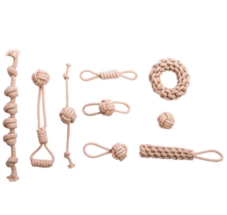 Organic Cotton Hemp Dog Toy Collection – 9-Piece Set