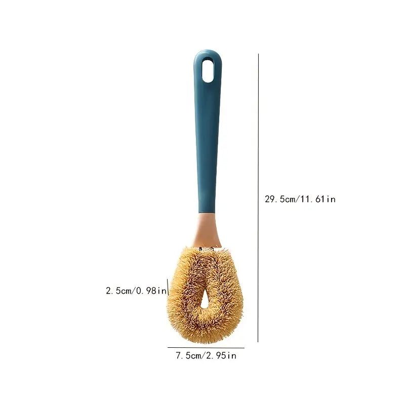 Sustainable Coconut Fiber Long-Handled Dish Brush
