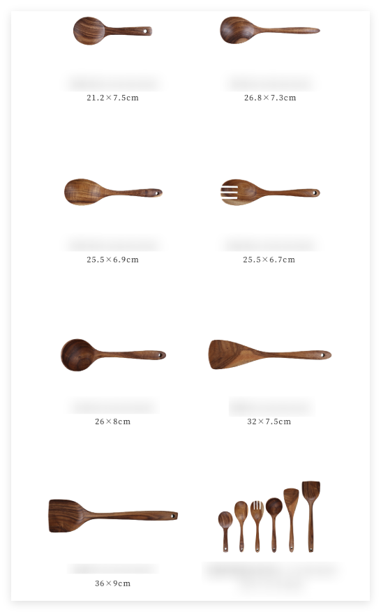 Premium Teak 7-Piece Kitchen Utensil Set
