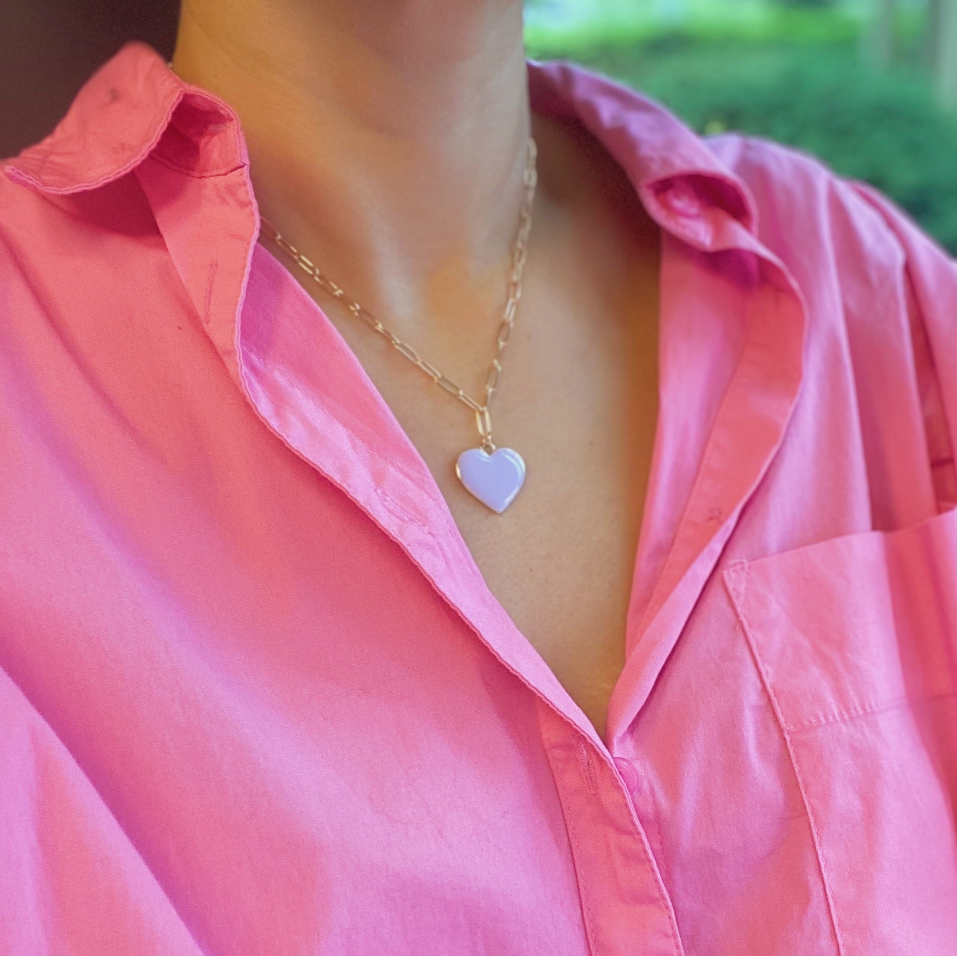 Reversible Soft Heart Pendant Necklace