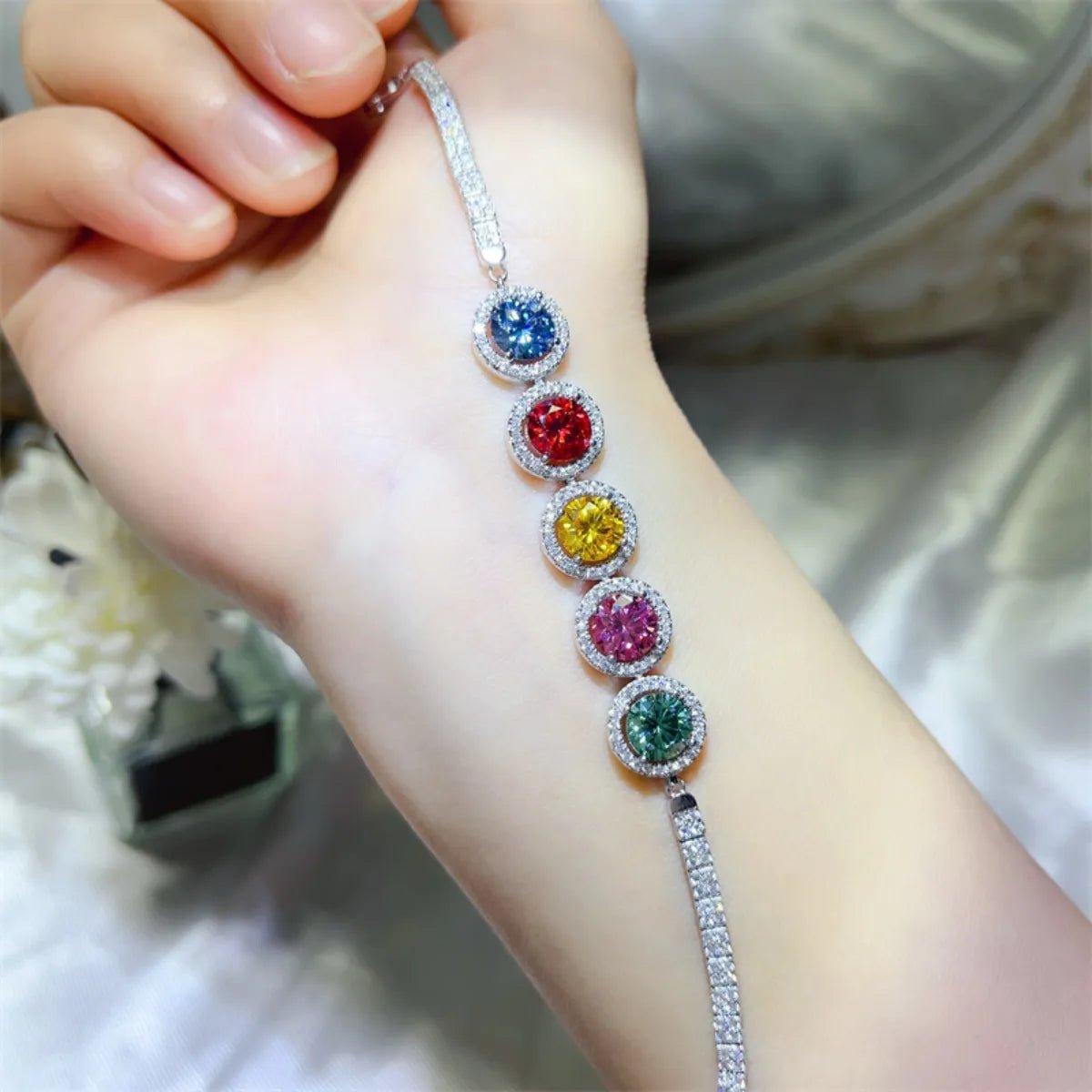 5 Carat 925 Sterling Silver Moissanite Bracelet - Wow Store