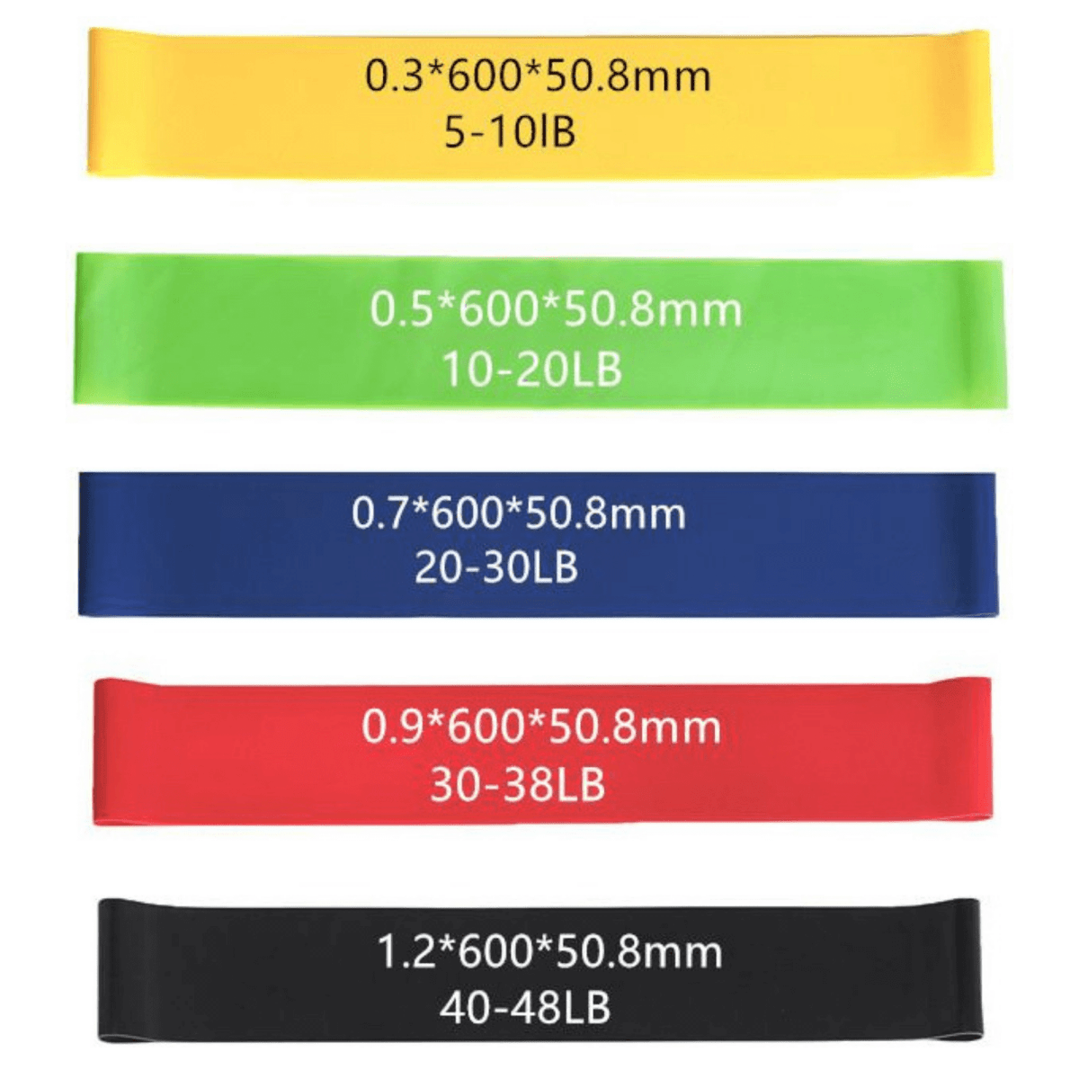 5 Piece Set of Resistance Body Bands with Carry Bag - Wow Store