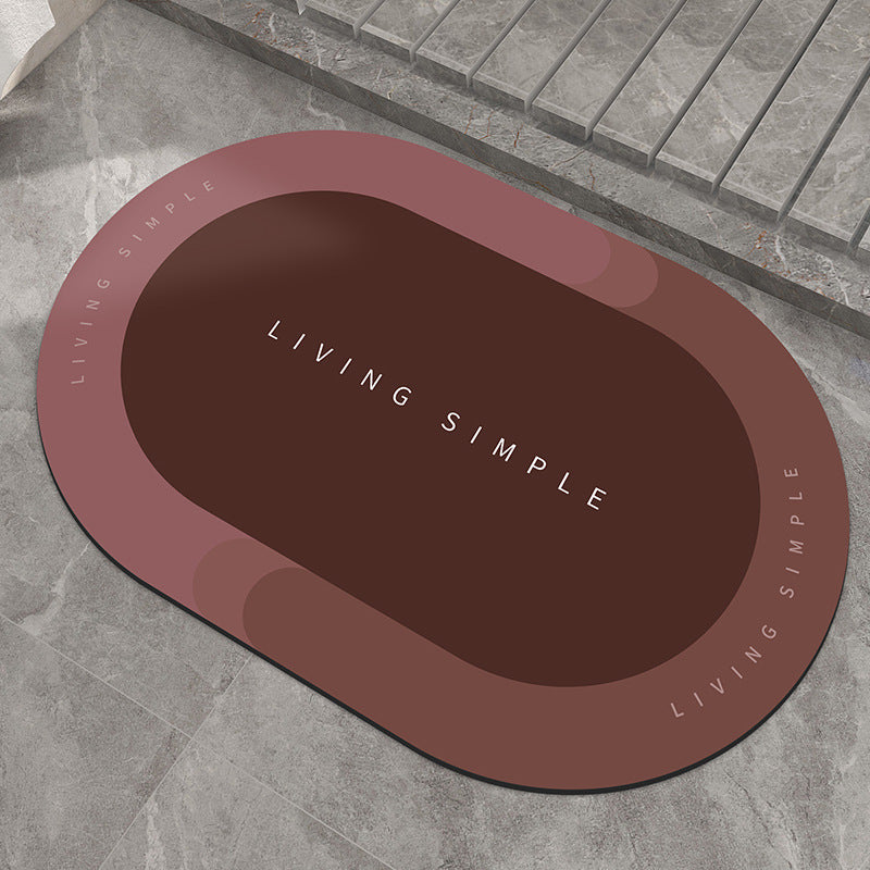 Quick-Dry Soft Bath Mat, Oval or Half-Round