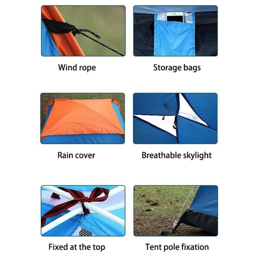 Instant Pop-Up Camping Tent - 2-3 Person Waterproof Shelter