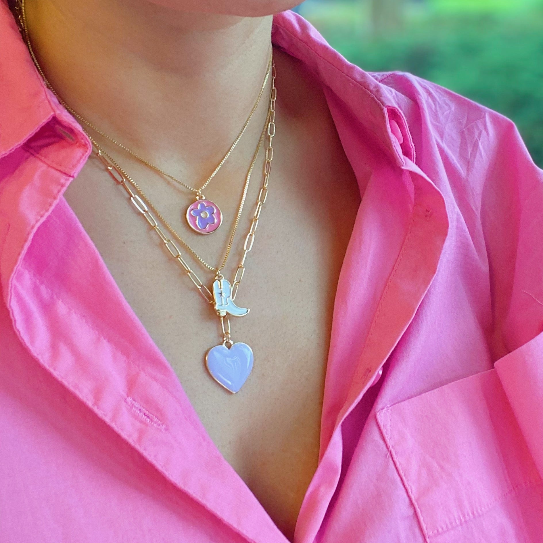Reversible Soft Heart Pendant Necklace