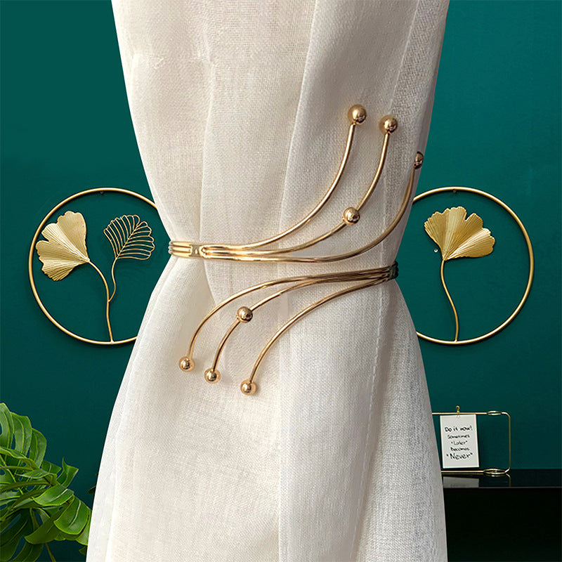 Minimalist Metal Curtain Holdbacks - Gold & Silver