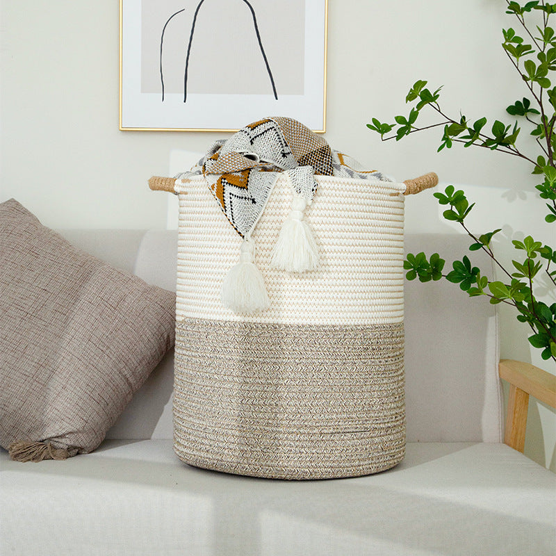 Handmade Woven Cotton Rope Storage Basket