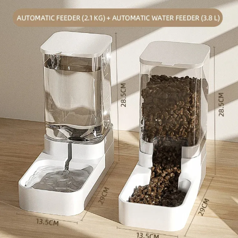 Automatic Pet Feeder & Water Dispenser - Transparent Large Capacity
