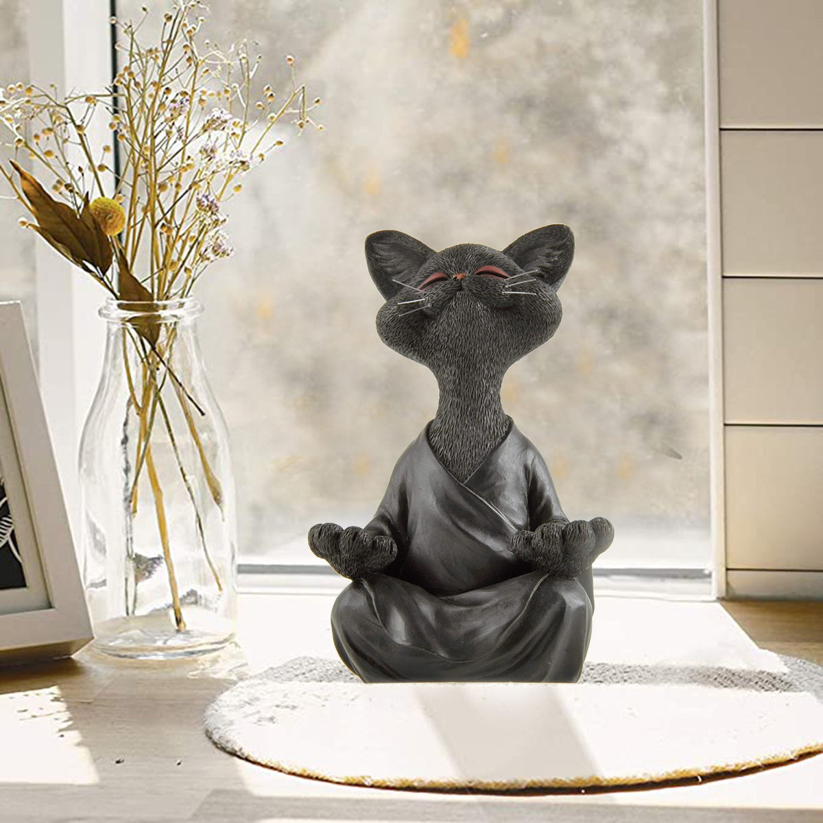 Meditating Cat Figurine