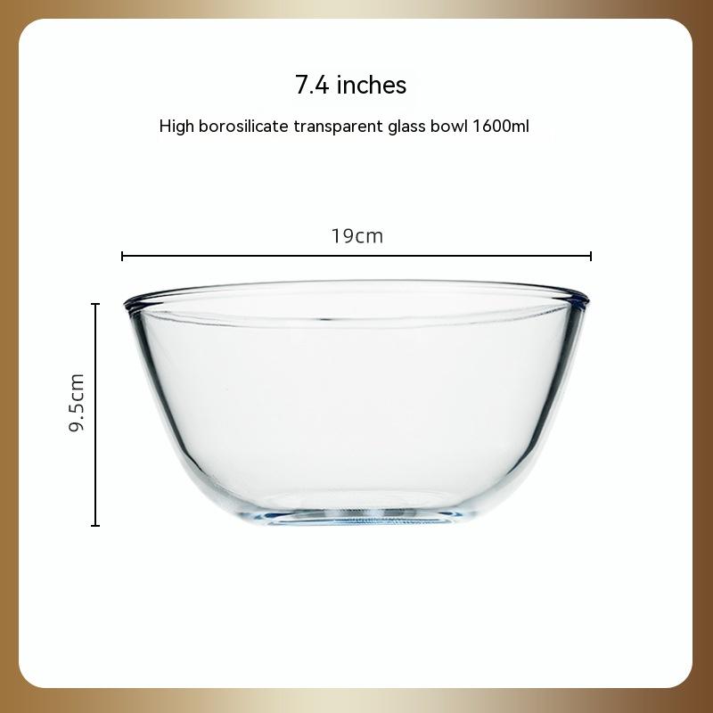 Japanese-Inspired Transparent Glass Salad Bowl