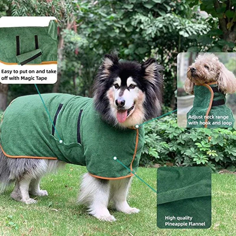 Luxury Pet Bathrobe - Fast Drying Microfiber