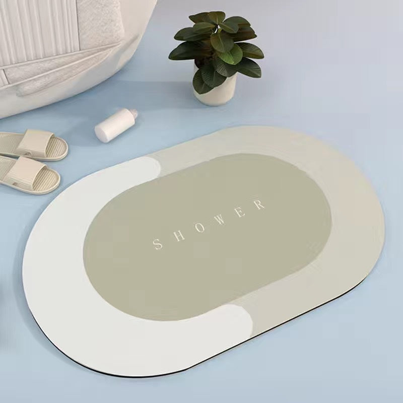 Quick-Dry Soft Bath Mat, Oval or Half-Round