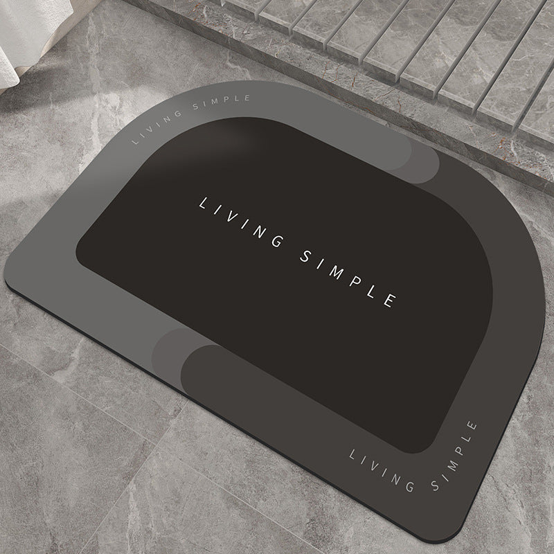 Quick-Dry Soft Bath Mat, Oval or Half-Round