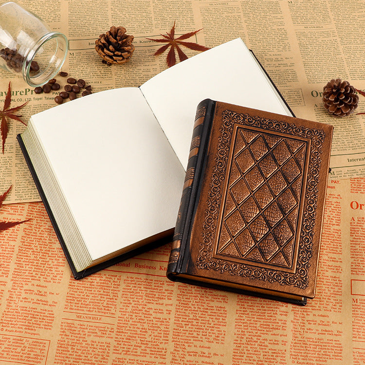 Embossed Faux-Leather Journal, Diamond Pattern
