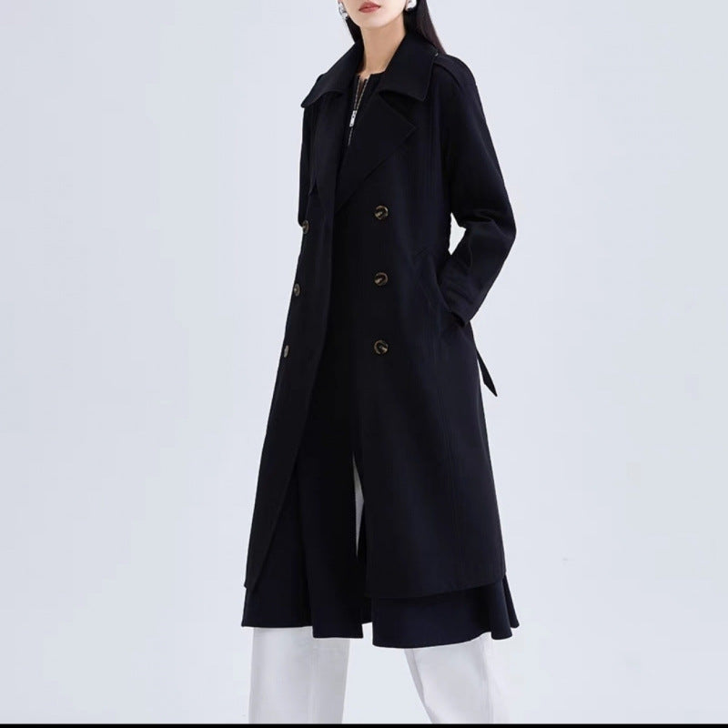 Double-Breasted Belted Trench Coat