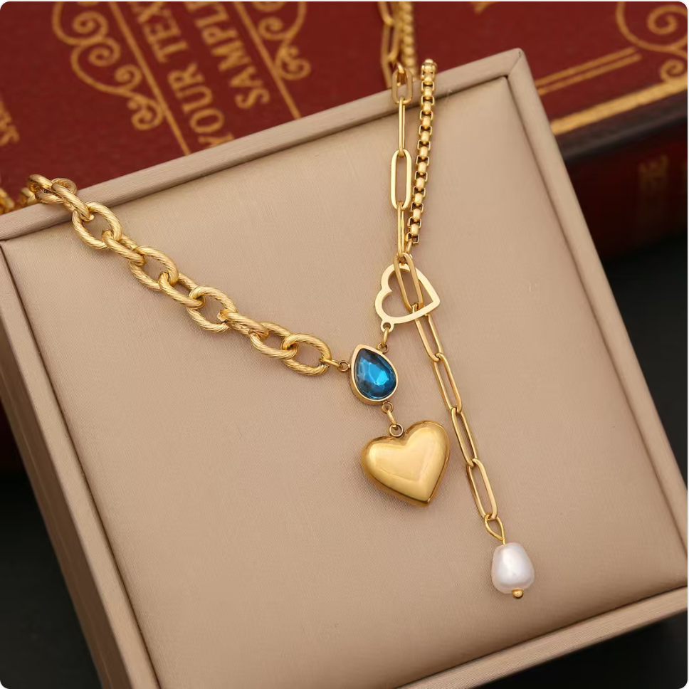 Pearl Heart Pendant Necklace