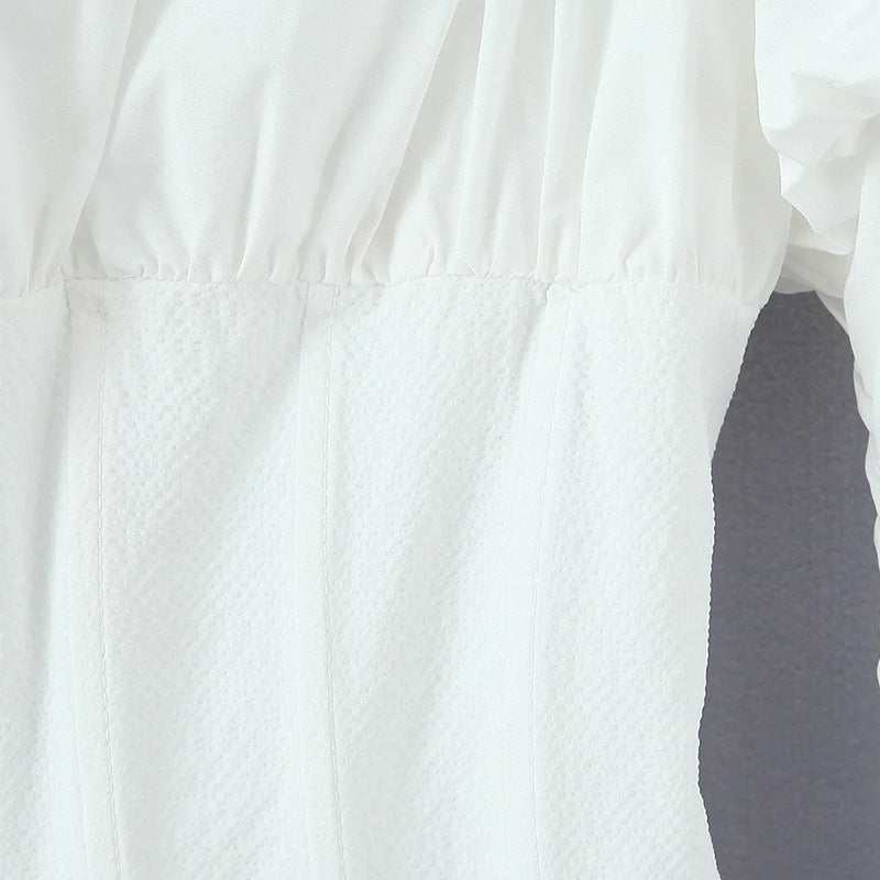Square-Neck Corset Top with Puff Sleeves — view 8