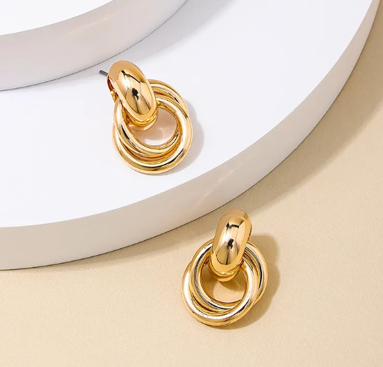 Retro Circle Geometric Earrings