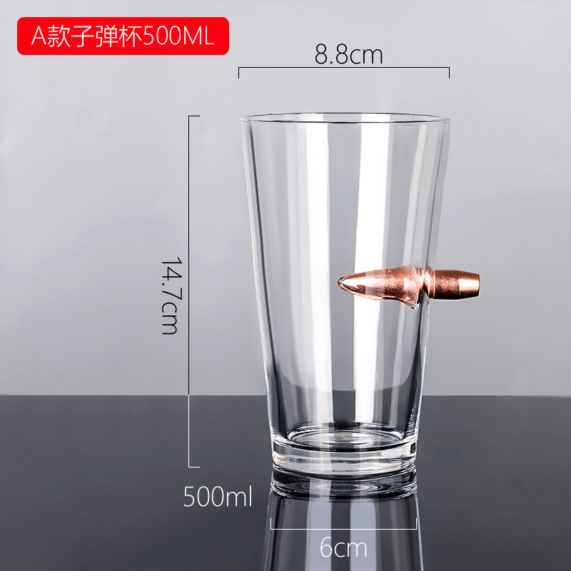 Crystal Whiskey Glass with Bullet Design