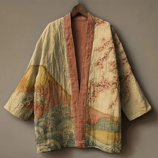 Open-Front Kimono Jacket with Wide Sleeves — view 10
