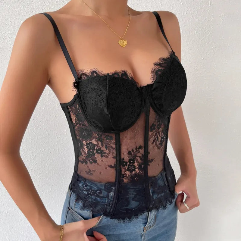 Lace Fishbone Corset Vest