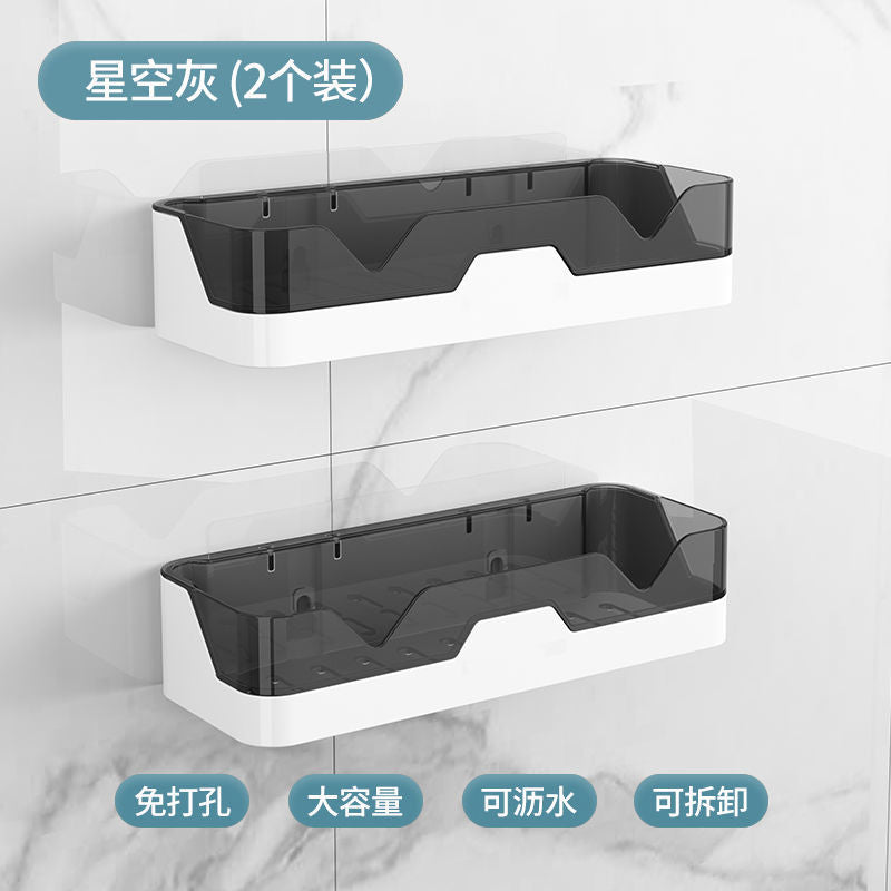 Bathroom Wall Storage Rack - No-Drill Suction Cup Design