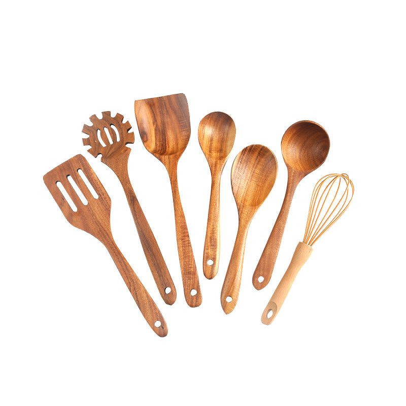 Premium Teak 7-Piece Kitchen Utensil Set