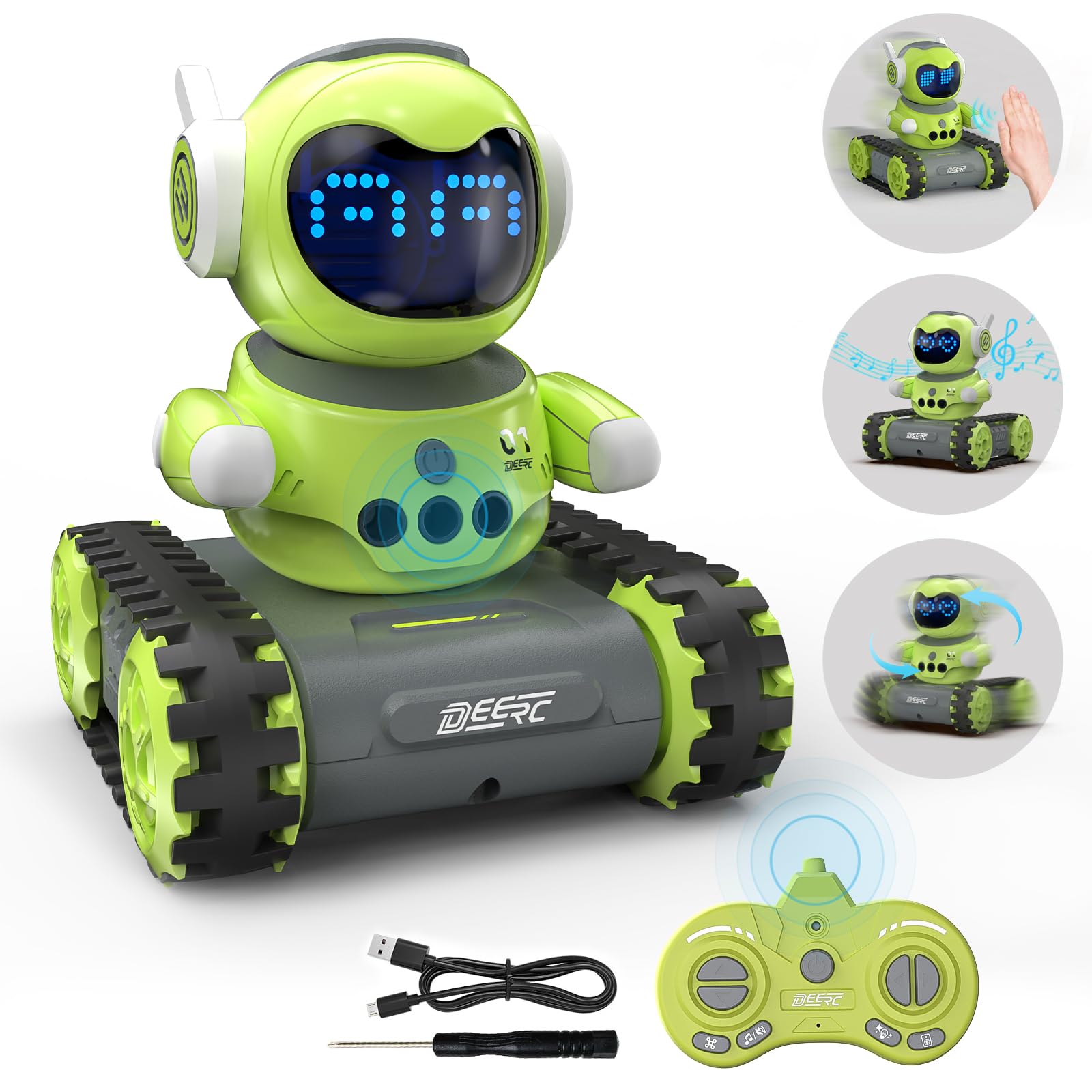Interactive Smart Robot with Walkie-Talkie & LED Expression Eyes