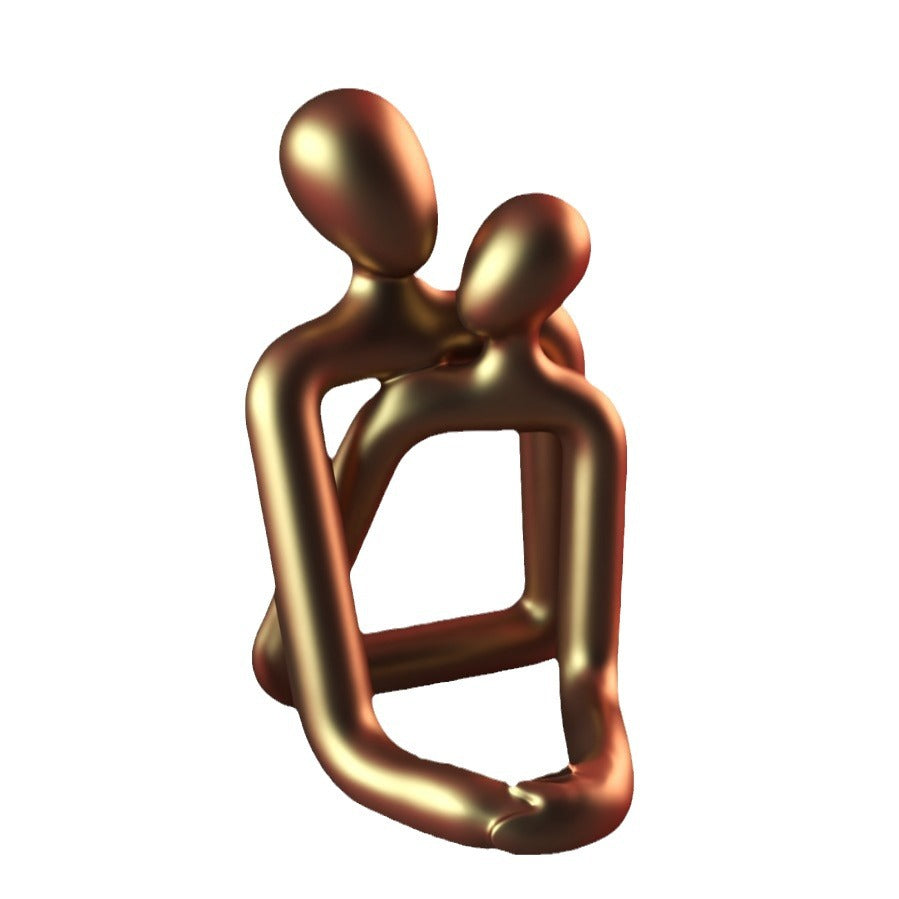 Minimalist Couple Resin Figurine with Phone-Stand Cutout