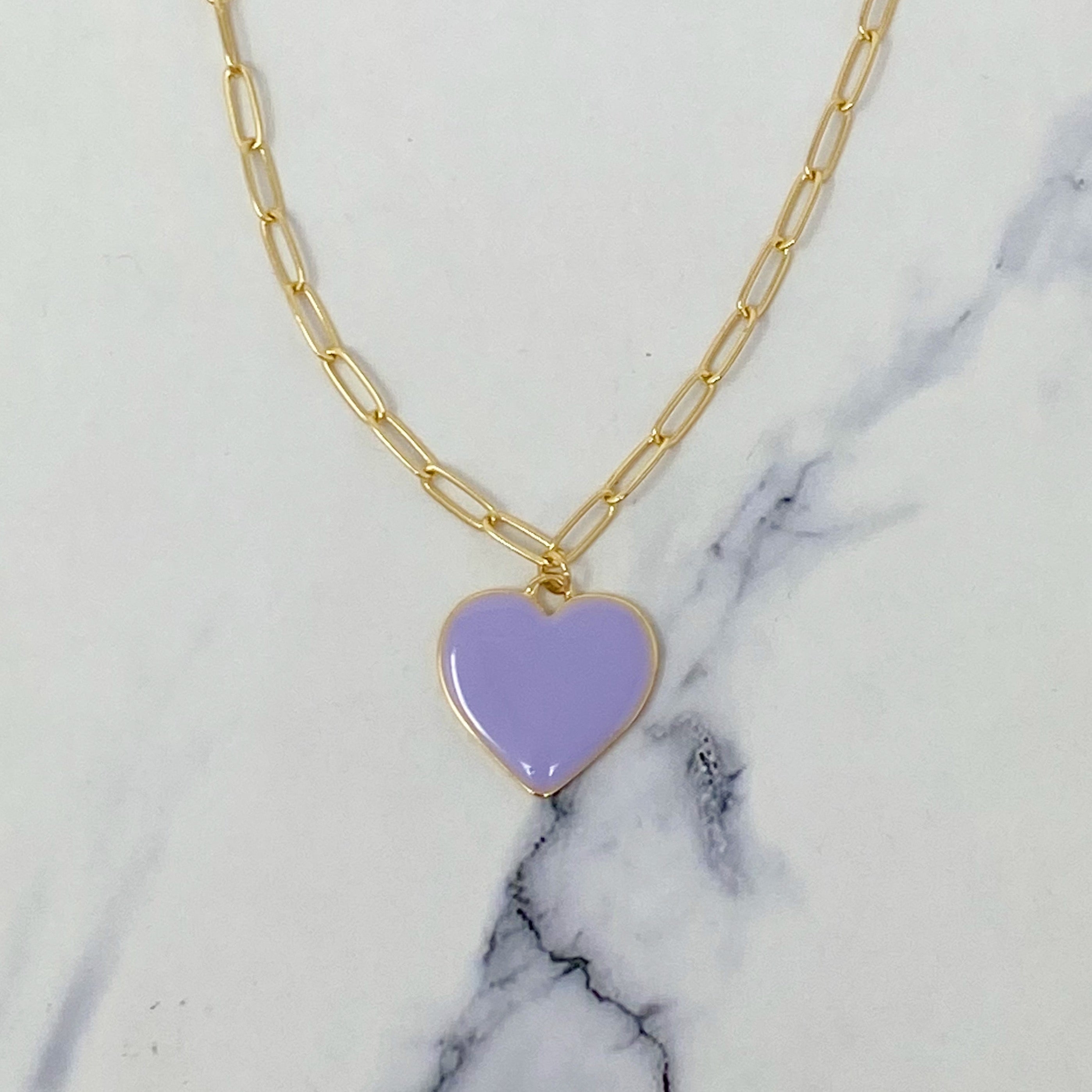 Reversible Soft Heart Pendant Necklace