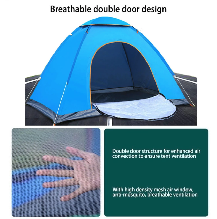 Instant Pop-Up Camping Tent - 2-3 Person Waterproof Shelter