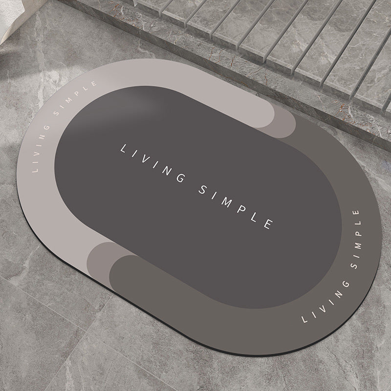 Quick-Dry Soft Bath Mat, Oval or Half-Round