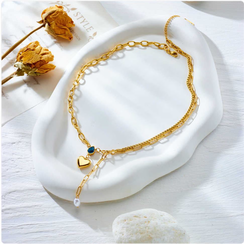 Pearl Heart Pendant Necklace