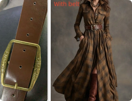 Plaid Maxi Shirt Dress