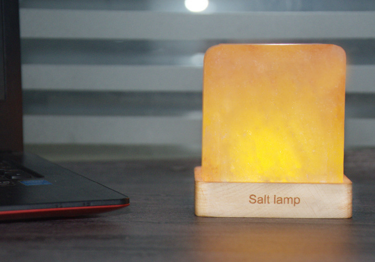Handcrafted Himalayan Salt Lamp with Wooden LED Base