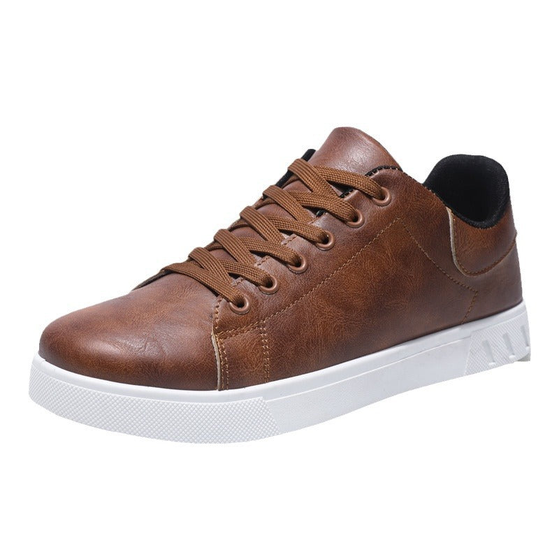 Men's Faux-Leather Lace-Up Sneakers