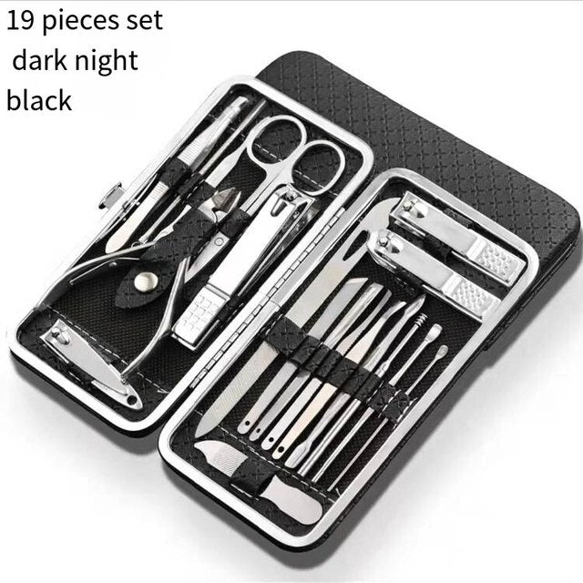 Professional Manicure & Pedicure Tool Set - 19 Pieces
