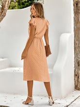 Womens V Neck Ruffle Sleeve Summer/holiday Dress - Wow Store