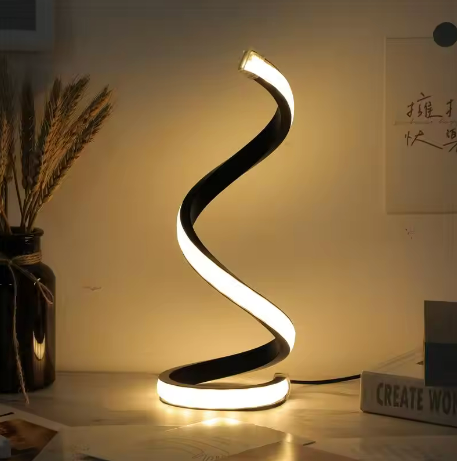 Modern LED Spiral Table Lamp with Three-Speed Dimming
