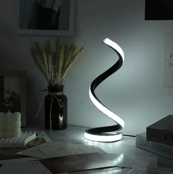 Modern LED Spiral Table Lamp with Three-Speed Dimming