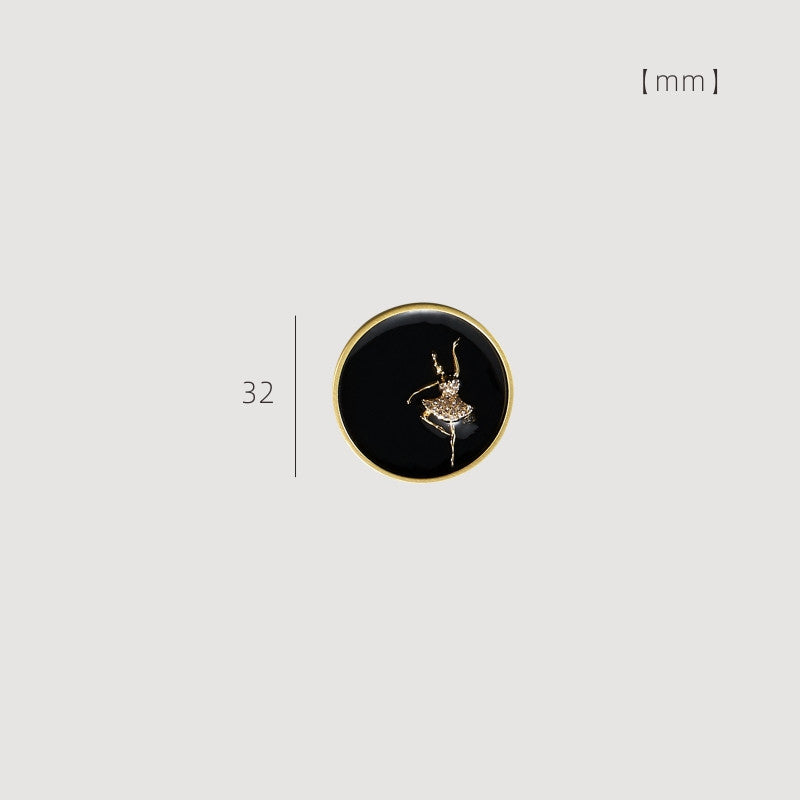 Enamelled Drawer Knob with Gold-Tone Rim, 32 or 42 mm — view 4